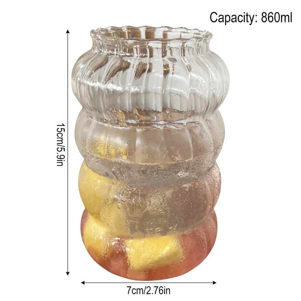 350/500/550/750ML Drinking Glasses Can Shaped Glass Cups with Bamboo Lids and Glass Straws for Beer Iced Coffee Wine Cocktail