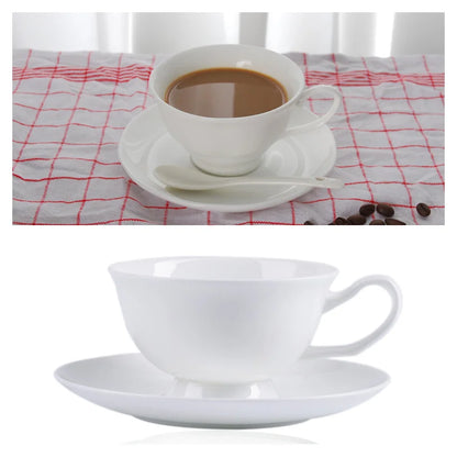 Europe Bone China Coffee Cup Saucer Spoon Set 200Ml Luxury Ceramic Mug Top-Grade Porcelain Tea Cup Cafe Teaware Party Drinkware