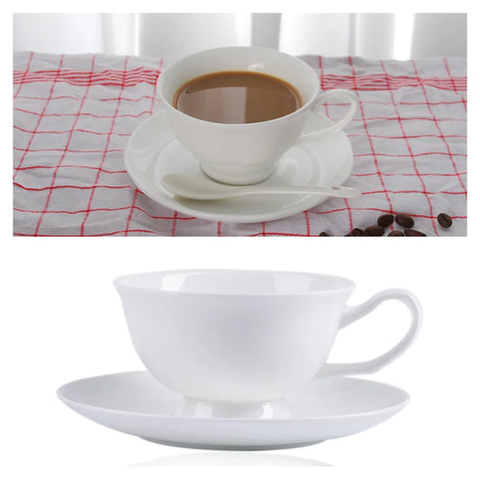 Europe Bone China Coffee Cup Saucer Spoon Set 200Ml Luxury Ceramic Mug Top-Grade Porcelain Tea Cup Cafe Teaware Party Drinkware