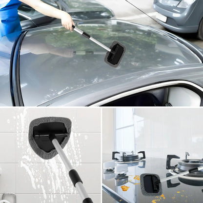 Window Cleaner Brush Kit Windshield Cleaning Tools inside Interior Auto Glass Wiper with Replacement Pads Car Accessories