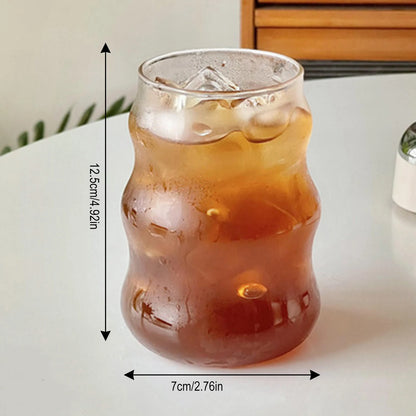 350/500/550/750ML Drinking Glasses Can Shaped Glass Cups with Bamboo Lids and Glass Straws for Beer Iced Coffee Wine Cocktail