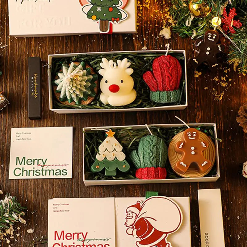 Christmas Scented Candle Creative Mini Gloves Candle Ornaments Christmas Candles for Home New Year Table Decoration Gift