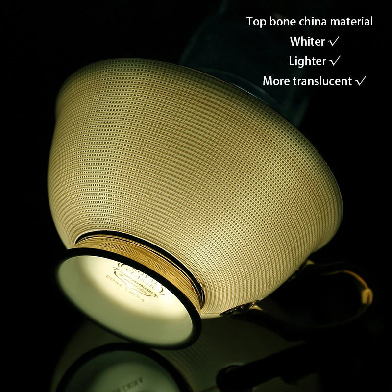 Europe Bone China Coffee Cup Saucer Spoon Set 200Ml Luxury Ceramic Mug Top-Grade Porcelain Tea Cup Cafe Teaware Party Drinkware