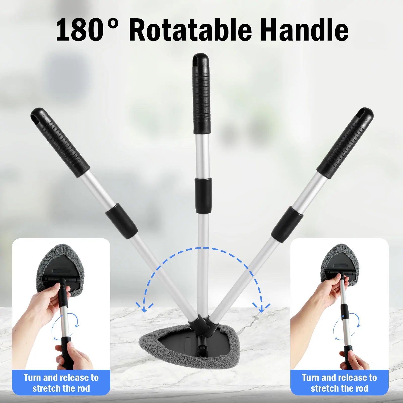 Window Cleaner Brush Kit Windshield Cleaning Tools inside Interior Auto Glass Wiper with Replacement Pads Car Accessories