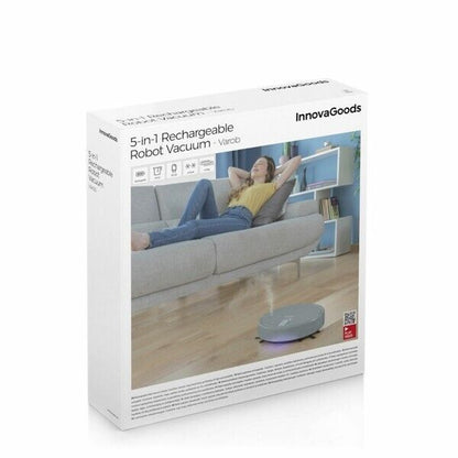 Robot Aspirapolvere Lava Pavimenti per Pulizia 5 in 1 Lucida Disinfetta Luce Uv