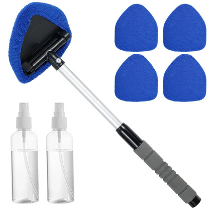 Window Cleaner Brush Kit Windshield Cleaning Tools inside Interior Auto Glass Wiper with Replacement Pads Car Accessories